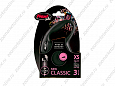 Flexi New Classic XS поводок-рулетка для собак черный трос 3м 8кг