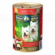 Верные друзья консервы для щенков (кролик/гусь) 400г