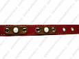 Ошейник Buddy двуслойный кожаный украшенный красный 20мм 32-40см (615/1)
