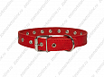 Ошейник Buddy однослойный кожаный с металлофурнитурой красный 25мм 39-52см (033/2)