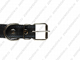 Ошейник Buddy двуслойный кожаный шипованный черный 35мм 46-59см (190)