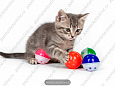 Игрушка Котенок Мяч пластик яркие звезды 4см GL20-15 4шт