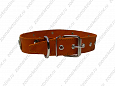 Ошейник Buddy однослойный кожаный украшенный оранжевый 36мм 47-60см (059/4)