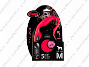 Flexi New Classic M поводок-рулетка для собак красный трос 5м 20кг
