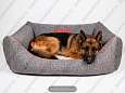 Лежанка для животных Buddy L велюровая серая 110х88х30см