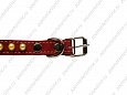 Ошейник Buddy двуслойный кожаный со стразами красный 20мм 32-40см (651/2)