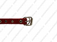 Ошейник Buddy однослойный кожаный украшенный красный 14мм 27-33см (004/2)
