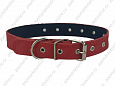 Ошейник Buddy двуслойный кожаный с блочкой красный 25мм 39-52см (040/2)