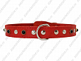 Ошейник Buddy однослойный кожаный украшенный красный 25мм 39-52см (622/1)