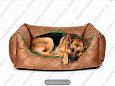 Лежанка для животных Buddy L велюровая коричневая 110х88х30см