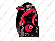 Flexi New Classic S поводок-рулетка для собак красная лента 5м 15кг