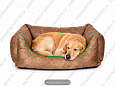 Лежанка для животных Buddy M велюровая коричневая 82х64х25см