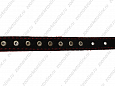 Ошейник Buddy двуслойный кожаный клепаный красный 36мм 47-60см (026/1)