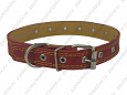 Ошейник Buddy двуслойный кожаный неукрашенный красный 25мм 32-40см (683/2)