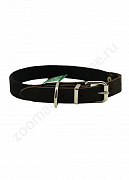 Ошейник Buddy комбинированный кожа+брезент коричневый 20мм 32-40см (252)