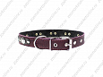 Ошейник Buddy двуслойный кожаный украшеный фиолетовый 25мм 39-52см (050)