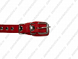 Ошейник Buddy двуслойный кожаный клепаный красный 20мм 33-41см (614/2)