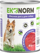 Корм консервированный для собак EKONORM "Мясное рагу с ягненком и рубцом", 850 г