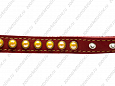 Ошейник Buddy двуслойный кожаный со стразами красный 20мм 32-40см (651/2)