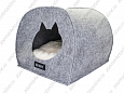 ЛЕЖАНКА-ДОМИК "BUDDY" МОРДОЧКА ВОЙЛОК СВЕТЛО-СЕРЫЙ ПОДУШКА МЕХ XS 35x40x35см 940