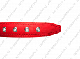 Ошейник Buddy двуслойный кожаный с металлофурнитурой красный 36мм 47-60см (078)