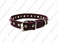 Ошейник Buddy однослойный кожаный украшенный фиолетовый 20мм 32-40см (014/3)
