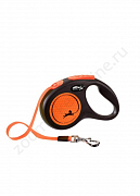 Flexi New Neon S поводок-рулетка для собак оранжевый трос 5м 15кг 2008