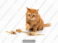 Игрушка для кошек мышь бежевая 7,5 см 32 шт