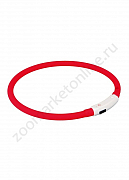 Ошейник Buddy однослойный виниловый светящийся красный с USB зарядкой L 70см (JPF-008U)