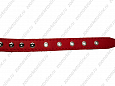Ошейник Buddy двуслойный кожаный клепаный красный 36мм 47-60см (026/1)