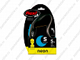 Flexi New Neon S поводок-рулетка для собак синий трос 5м 15кг 2039