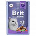 Brit Premium пауч для взрослых кошек, треска в желе 85г