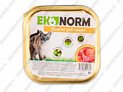 Корм консервированный для кошек EKONORM "Паштет с индейкой и потрошками", 100 г