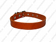 Ошейник Buddy однослойный кожаный неукрашенный оранжевый 20мм 32-40см (011/4)