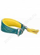 Ошейник Trixie Active Comfort двуслойный кожаный петроль/желтый S 55мм 27-35см 18967