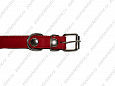 Ошейник Buddy комбинированный кожа+брезент красный 20мм 32-40см (028/2)