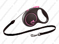 ПОВОДОК-РУЛЕТКА "FLEXI BLACK DESIGN S" Д/СОБАК 5м 12кгТРОС РОЗОВЫЙ 3319