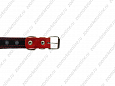 Ошейник Buddy двуслойный кожаный с шипами красный 25мм 39-52см (046)