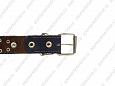 Ошейник Buddy двуслойный кожаный клепаный синий 36мм 47-60см (070/1)