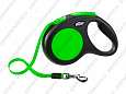 Flexi New Neon M поводок-рулетка для собак зеленый трос 5м 25кг 1902