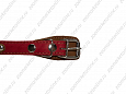 Ошейник Buddy двуслойный кожаный украшенный красный 20мм 32-40см (615/1)