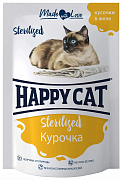 Happy Cat пауч для стерилизованных кошек, курочка в желе 85г