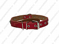 Ошейник Buddy двуслойный кожаный украшенный красный 20мм 32-40см (615/1)
