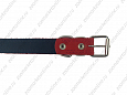 Ошейник Buddy двуслойный кожаный с блочкой красный 25мм 39-52см (040/2)