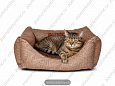 Лежанка для животных Buddy XS велюровая коричневая 42х53х23см