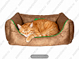 Лежанка для животных Buddy S велюровая коричневая 72х53х23см