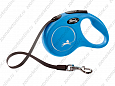 Flexi New Classic S поводок-рулетка для собак голубая лента 5м 15кг