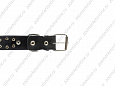 Ошейник Buddy двуслойный кожаный клепаный черный 36мм 47-60см (081)