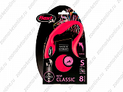 Flexi New Classic S поводок-рулетка для собак красный трос 8м 12кг