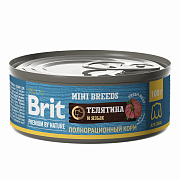 Brit Premium консервированный корм для взрослых собак мелких пород телятина и язык 100г